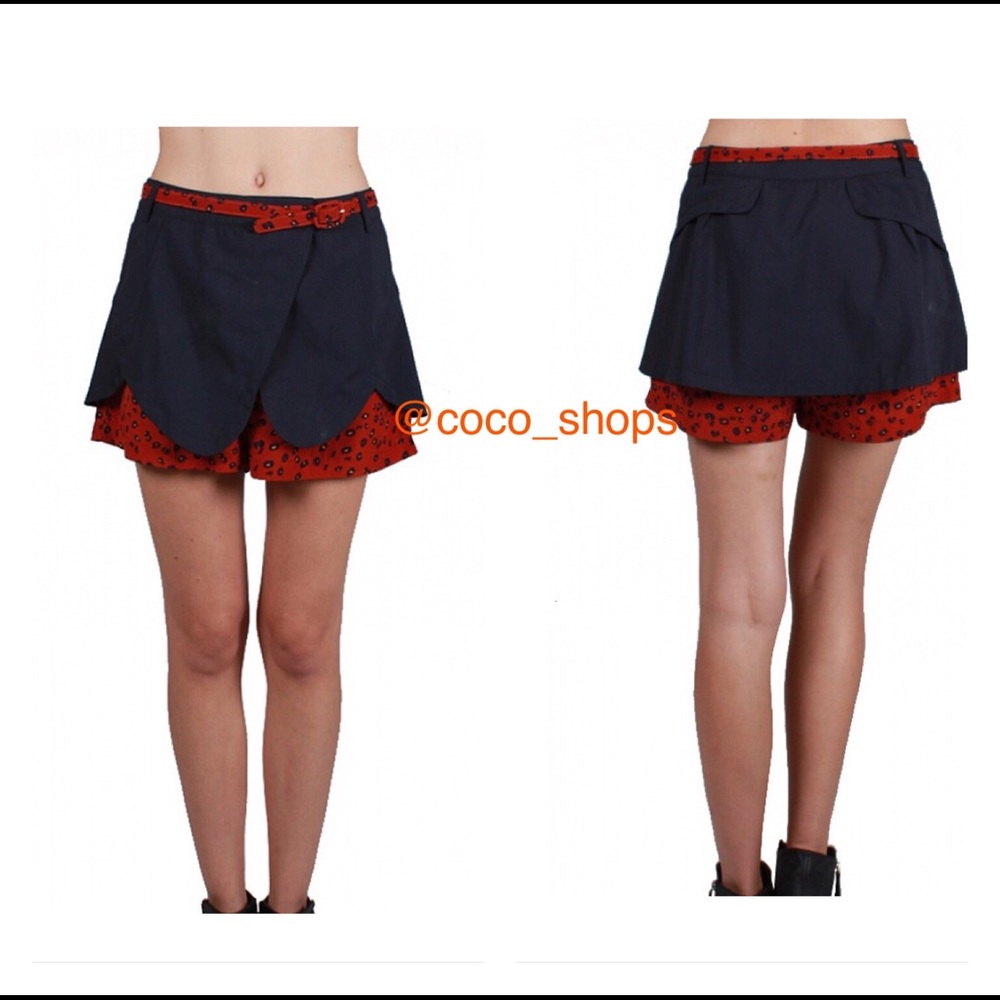 Final Sale Navy  Orange Skort/ Short - Picture 4 of 6